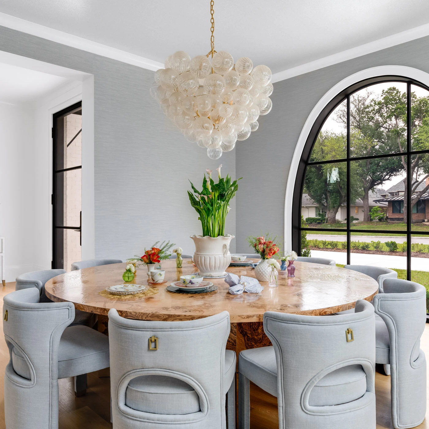 Valerie Dining Chair In French Blue Linen 4 Valerie Dining Chair In French Blue Linen - Image 2