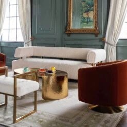 Westland Bench In Ivory Boucle -Furniture & Decoration Shop Westland Bench in Ivory.06