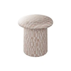 Custom Yoshi Stool -Furniture & Decoration Shop YoshiStoolinFrankelTanGeometricVelvet.02